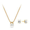 Set Collier & Ohrstecker Silber 925 vergoldet mit Zirkonia