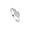 Ring mit 1 Blautopas & 17 Zirkonia