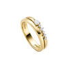 Ring Silber 925 vergoldet mit 6 Zirkonia