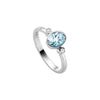 Ring mit 1 Blautopas & 2 Zirkonia