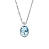 Anhänger mit Kette mit 1 Blautopas & 1 Zirkonia