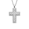Anhänger Kreuz mit Kette Silber 925 mit 77 Zirkonia