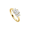 Ring Silber 925 vergoldet mit 3 Zirkonia