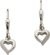 Ohrhänger Silber 925 rhodiniert Herz