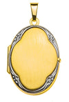 Anhänger Medaillon für Foto Gelbgold 750, satiniert,
