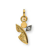 Medaille Engel Gelbgold 750 mit Struktur und 1 Brillant H SI 0.01ct.