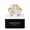 Ring Silber 925 vergoldet mit 3 Zirkonia
