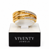 Ring Silber 925 vergoldet mit 16 Zirkonia