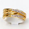 Ring Silber 925 vergoldet mit 16 Zirkonia
