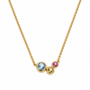 Collier Silber 925 vergoldet mit bunten Zirkonia