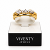 Ring Silber 925 vergoldet mit 6 Zirkonia