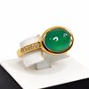 Ring Silber 925 vergoldet mit Onyx grün & Zirkonia