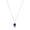 Collier Silber 925 mit Zirkonia Blau Oval