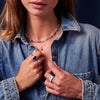 Collier Silber 925 mit Zirkonia Blau Oval