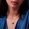 Collier Silber 925 mit Zirkonia Blau/Weiss