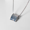 Collier Silber 925 mit Zirkonia Blau/Weiss