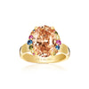 Ring Silber 925 vergoldet mit bunten Zirkonia