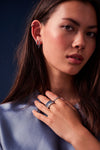 Ring Silber 925 mit Zirkonia Weiss/Blau