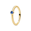 Ring Silber 925 vergoldet mit Blauem Zirkonia
