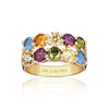Ring Silber 925 vergoldet mit 10 bunten Zirkonia