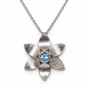 Anhänger mit Kette 1 Blautopas, 21 Zirkonia