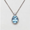 Anhänger mit Kette mit 1 Blautopas & 1 Zirkonia