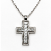 Anhänger Kreuz mit Kette Silber 925 mit 77 Zirkonia