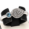 Ring mit 1 Blautopas & 17 Zirkonia