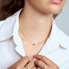 Collier Silber 925 vergoldet mit blauem Zirkonia