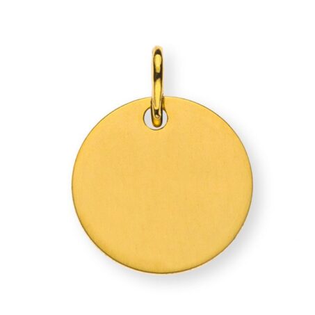Anhänger Gravurplatte Gelbgold 750 1 Seite poliert, 1 Seite satiniert