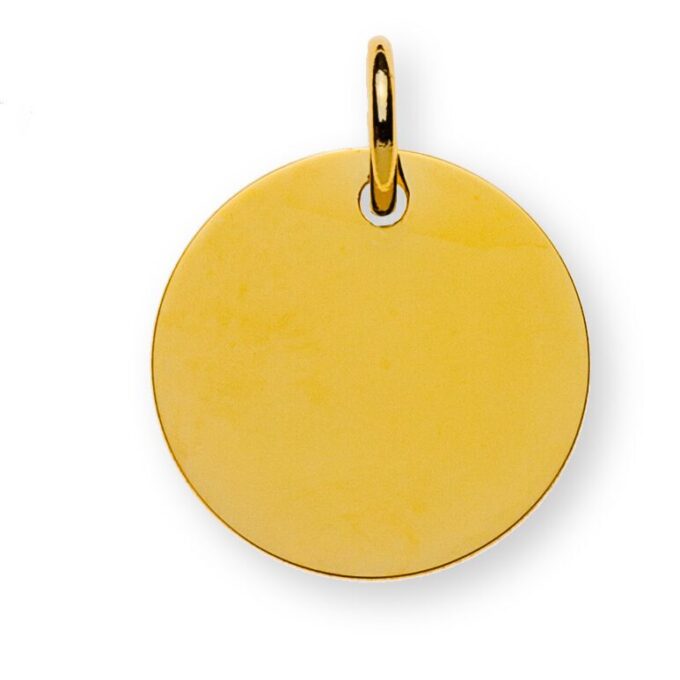 Anhänger Gravurplatte Gelbgold 750 1 Seite poliert, 1 Seite satiniert