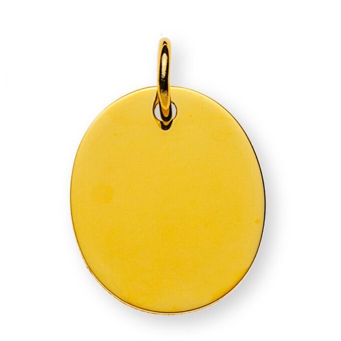 Anhänger Gravurplatte Gelbgold 750 1 Seite poliert, 1 Seite satiniert