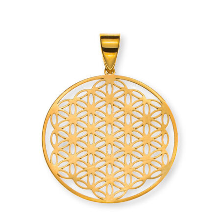 Anhänger Blume des Lebens Gelbgold 750, 20mm