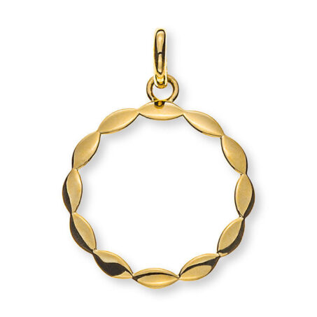 Anhänger Gelbgold 750 poliert, rund mit Verziehrung D:16mm