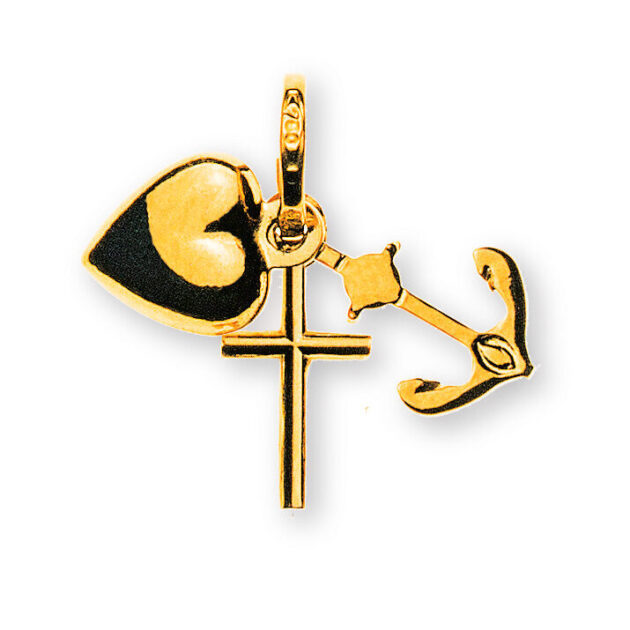 Glaube Liebe Hoffnung Gelbgold 750 ca. 6x10mm