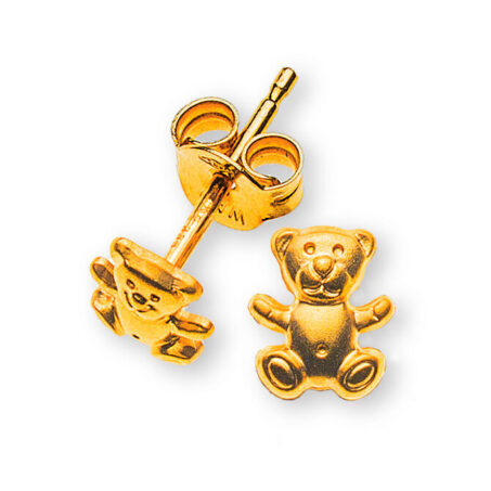 Ohrstecker 750 GG Teddybär gesandelt