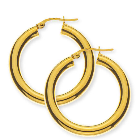 Kreolen Gelbgold 750, Runddraht D: 28mm B: 4mm