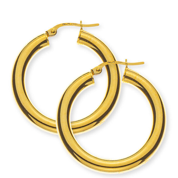 Kreolen Gelbgold 750, Runddraht D: 28mm B: 4mm
