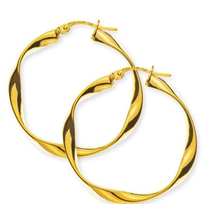 Kreolen Gelbgold 750, Flachdraht D: 35mm B: 3mm, gedreht