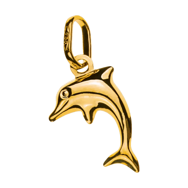 Anhänger Delfin Gelbgold 750