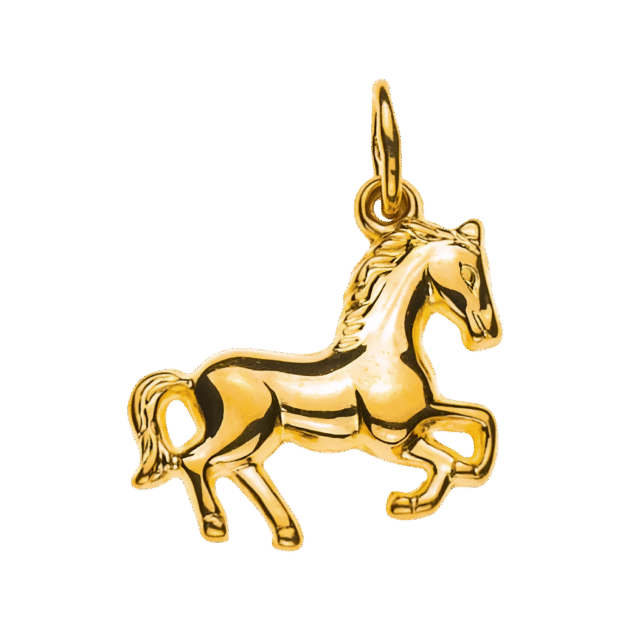 Anhänger Pferd Gelbgold 750