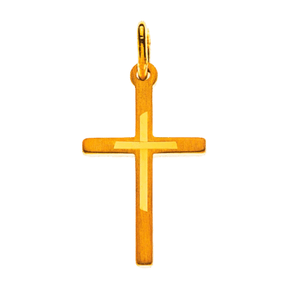 Kreuz Gelbgold 750 mit Muster H: 17 mm B: 10 mm