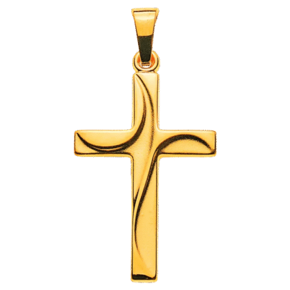 Kreuz Gelbgold 750 H: 21 mm B: 14 mm poliert-gesandelt