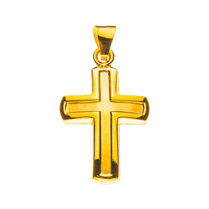 Kreuz Gelbgold 750 mittig gesandelt H: 15 mm B: 11 mm