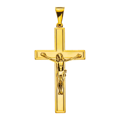 Balken-Kreuz Gelbgold 750 H: 41mm B: 24mm mit Christus