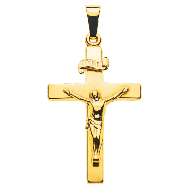 Kreuz Gelbgold 750 mit Christus H: 24 mm B: 16 mm