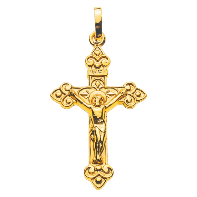 Kreuz Gelbgold 750 mit Christus H: 23 mm B: 16 mm