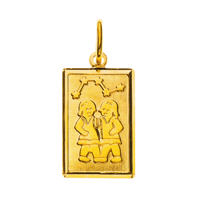 Anhänger Sternzeichen Zwillinge Gelbgold 750