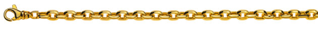 Bracelet Anker oval Gelbgold 750, 6.0mm, 22cm, messerschliff