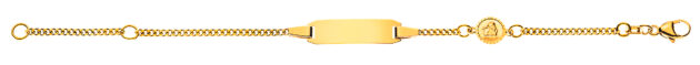 Bébé Bracelet Panzer diamantiert Gelbgold 750, 14cm